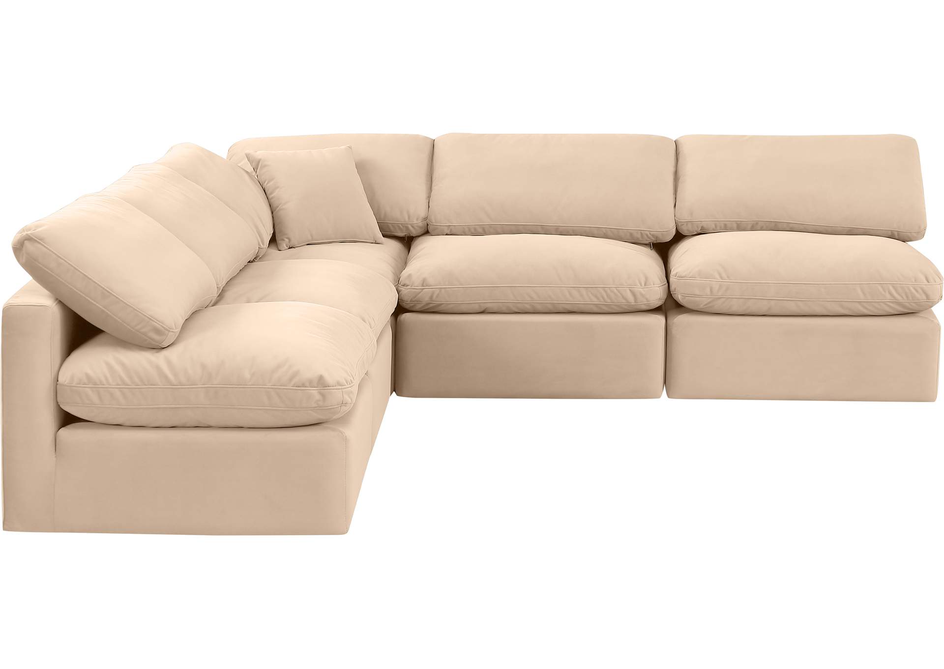 Indulge Beige Velvet Modular Sectional,Meridian Furniture