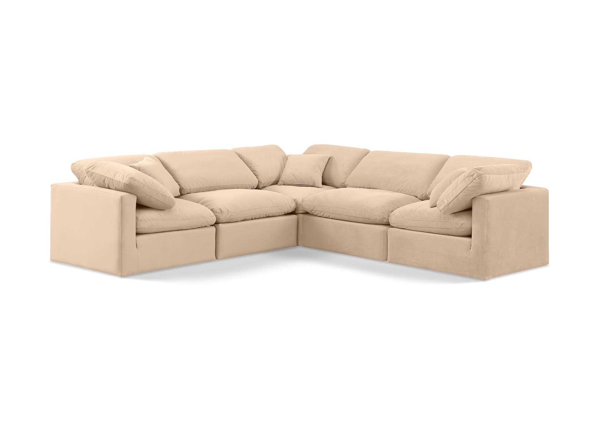 Indulge Beige Velvet Modular Sectional,Meridian Furniture