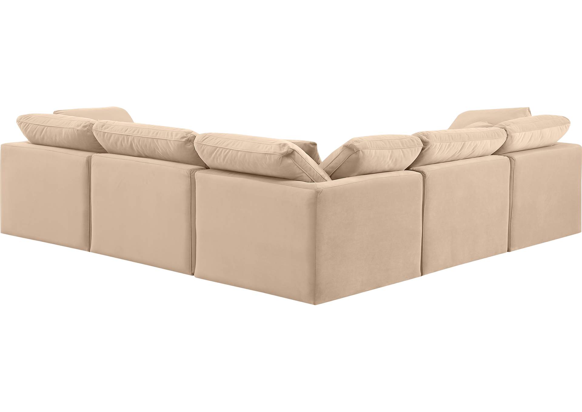 Indulge Beige Velvet Modular Sectional,Meridian Furniture