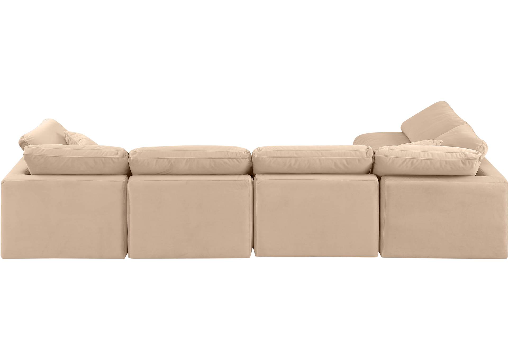 Indulge Beige Velvet Modular Sectional,Meridian Furniture