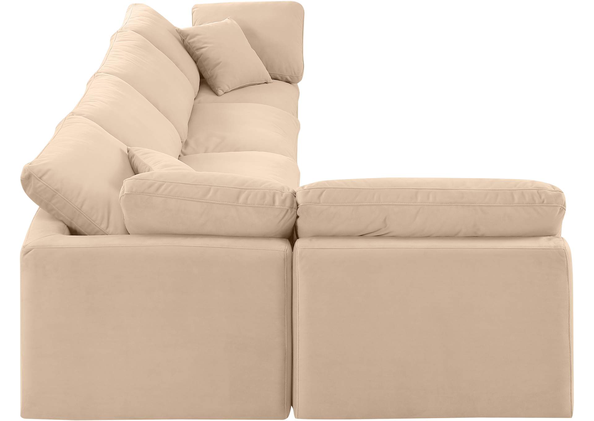 Indulge Beige Velvet Modular Sectional,Meridian Furniture