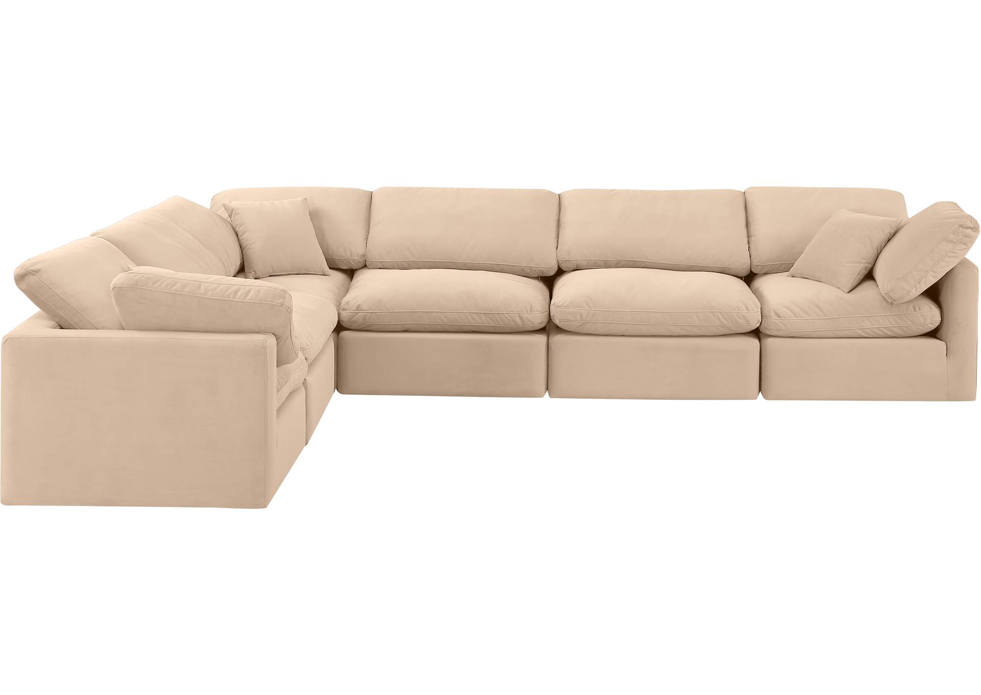 Indulge Beige Velvet Modular Sectional,Meridian Furniture