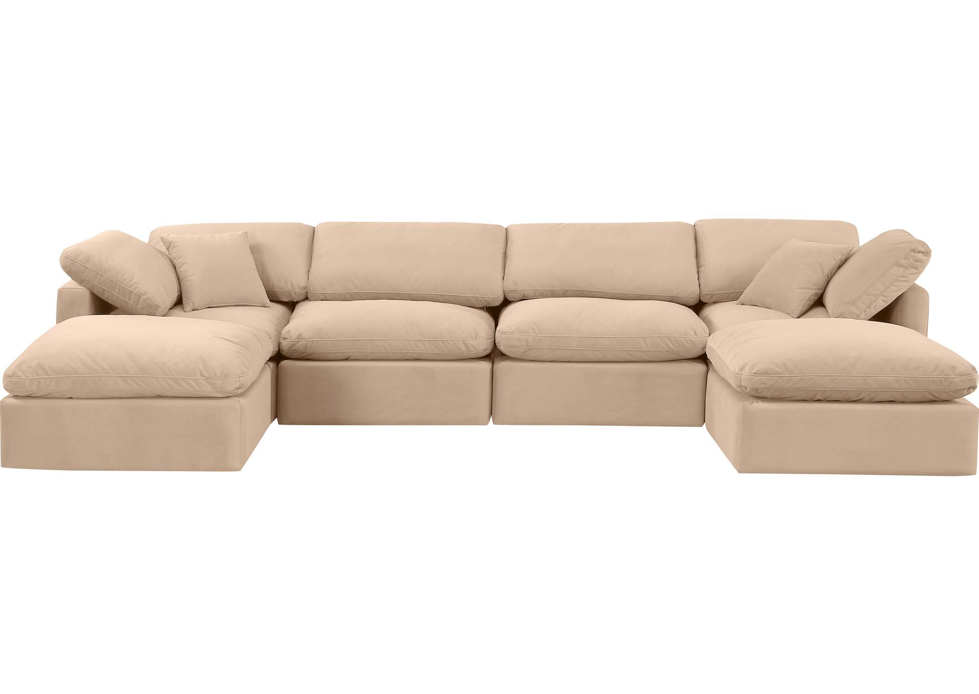 Indulge Beige Velvet Modular Sectional,Meridian Furniture