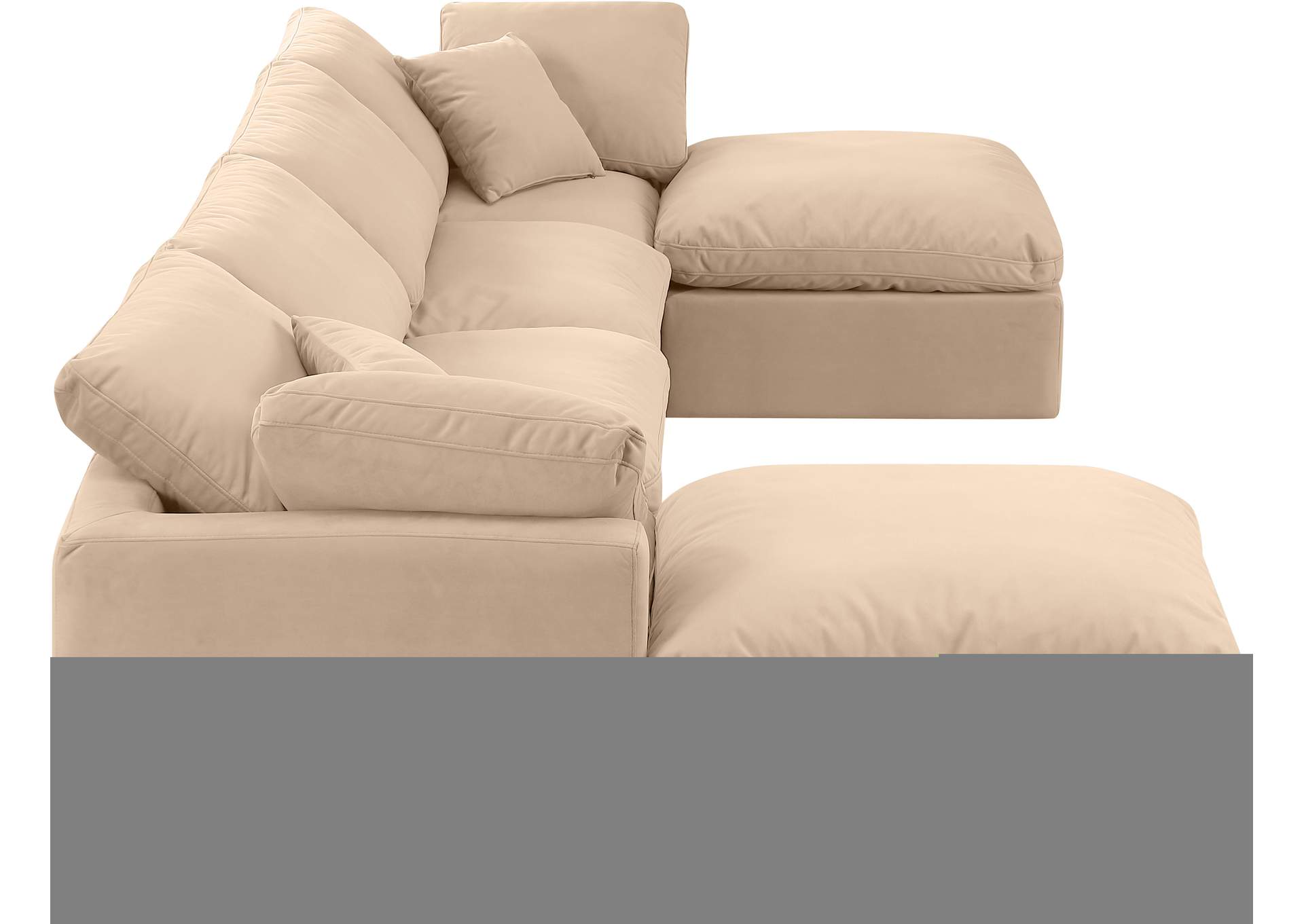Indulge Beige Velvet Modular Sectional,Meridian Furniture