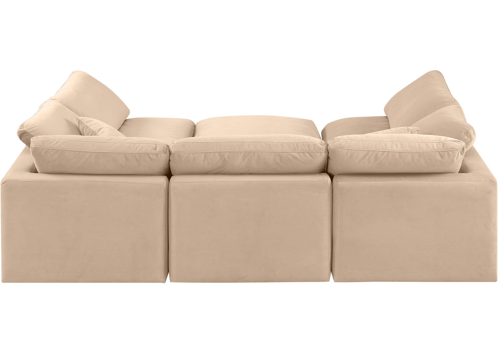 Indulge Beige Velvet Modular Sectional,Meridian Furniture