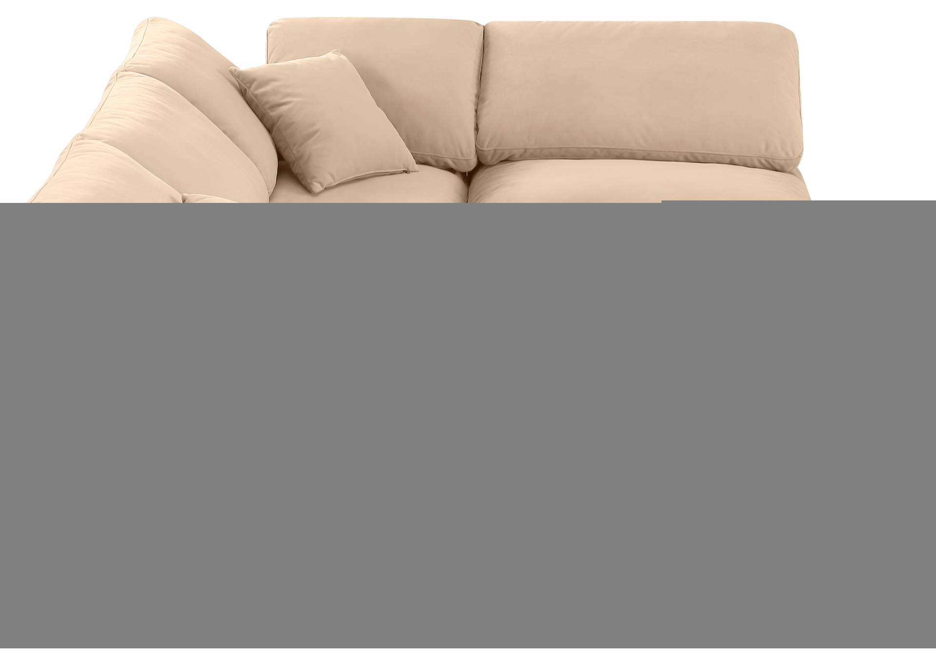 Indulge Beige Velvet Modular Sectional,Meridian Furniture