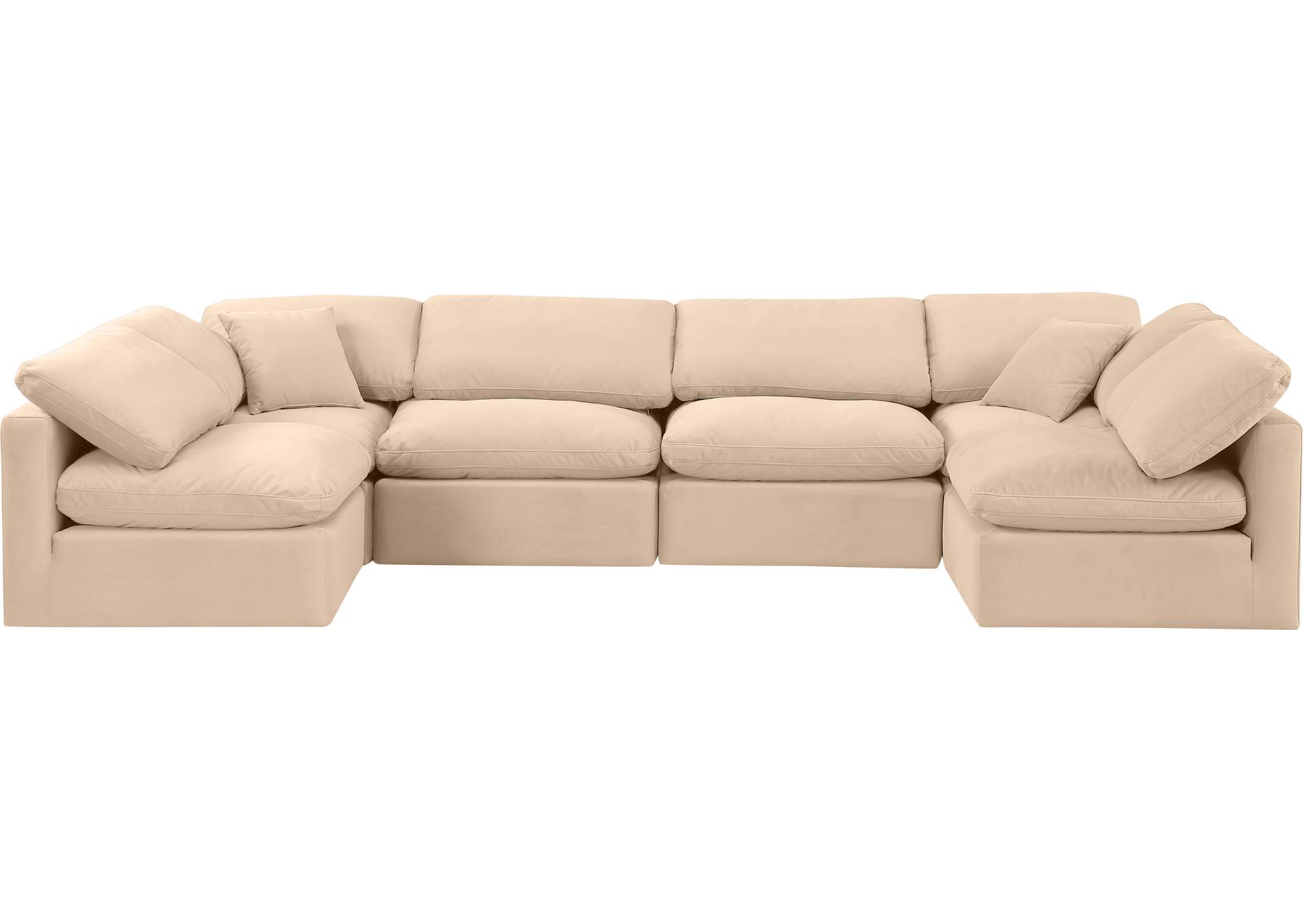 Indulge Beige Velvet Modular Sectional,Meridian Furniture
