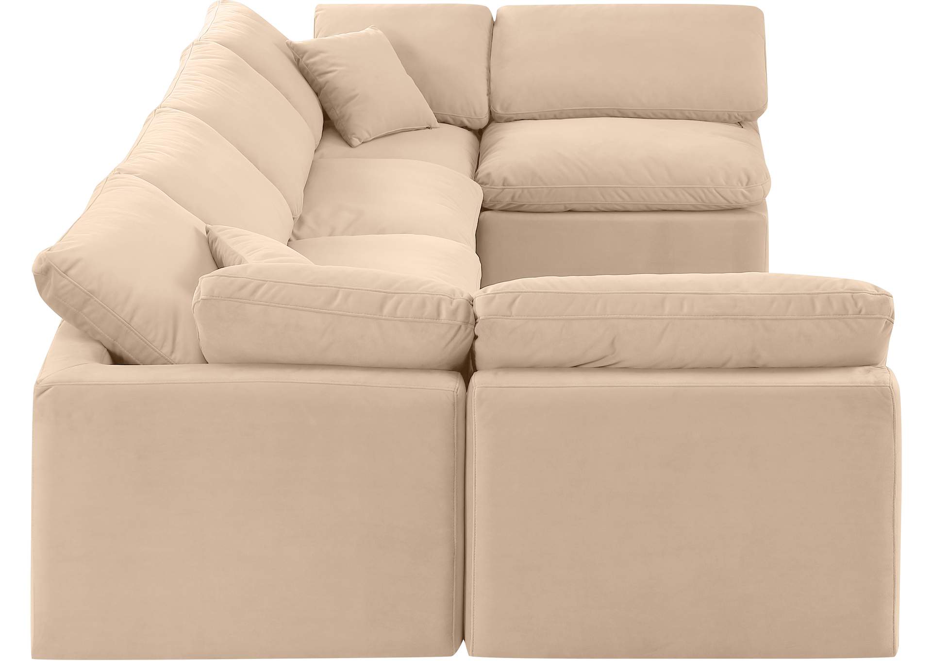 Indulge Beige Velvet Modular Sectional,Meridian Furniture