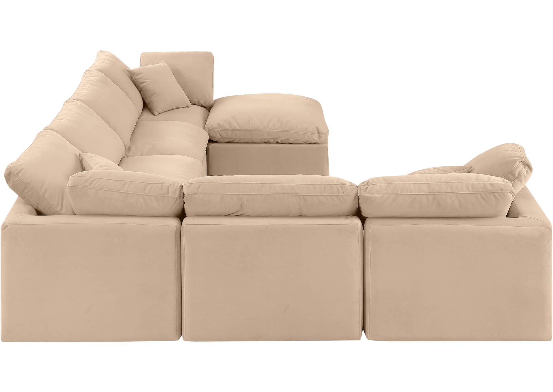 Indulge Beige Velvet Modular Sectional,Meridian Furniture