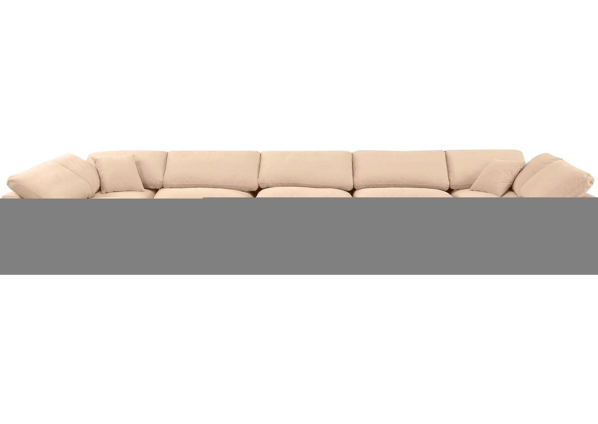 Indulge Beige Velvet Modular Sectional,Meridian Furniture