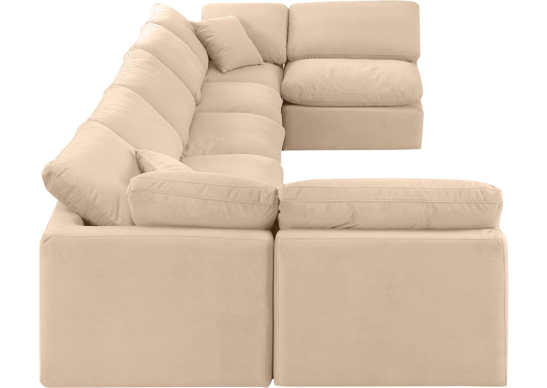 Indulge Beige Velvet Modular Sectional,Meridian Furniture