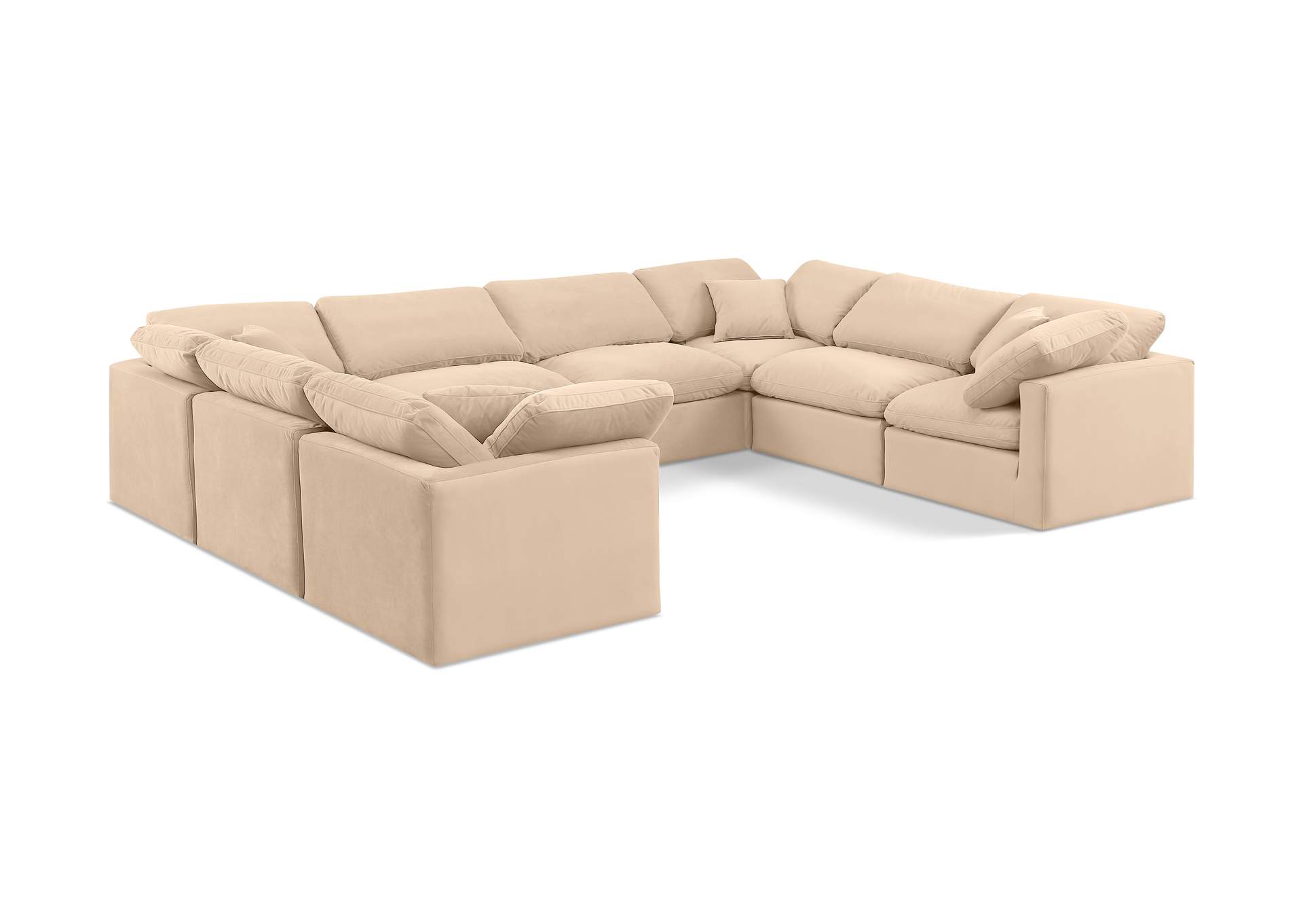 Indulge Beige Velvet Modular Sectional,Meridian Furniture