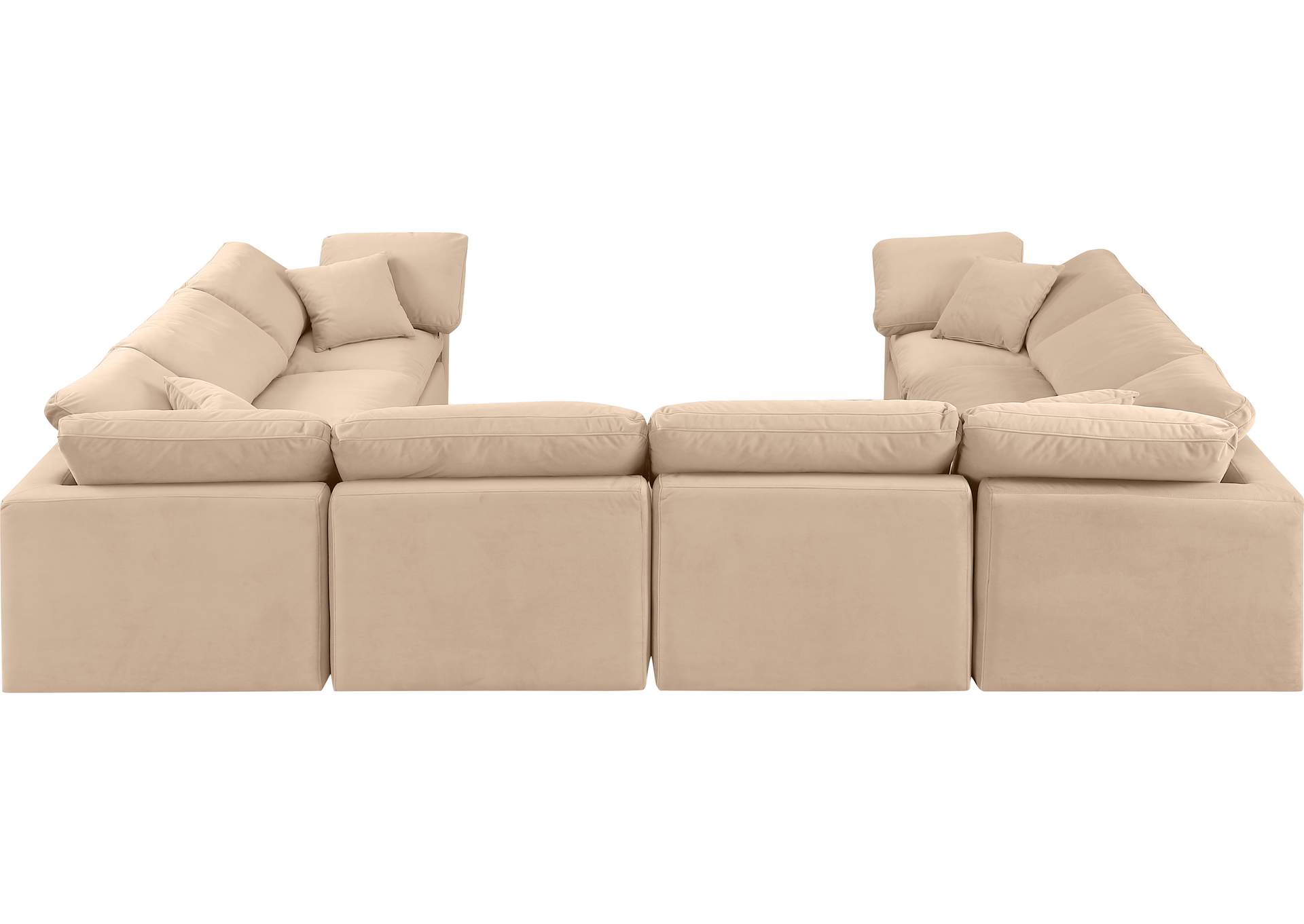 Indulge Beige Velvet Modular Sectional,Meridian Furniture