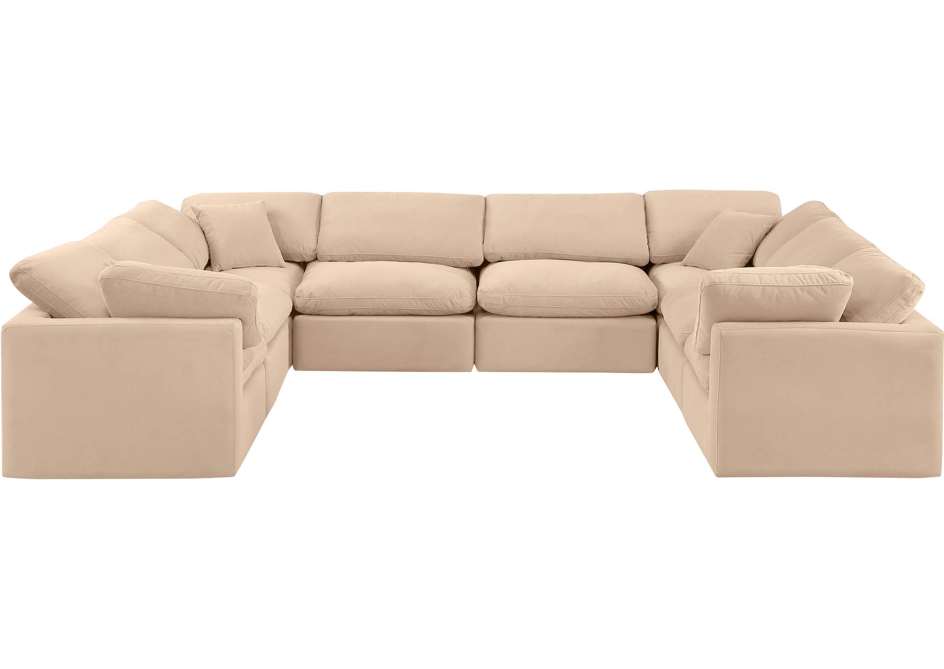 Indulge Beige Velvet Modular Sectional,Meridian Furniture