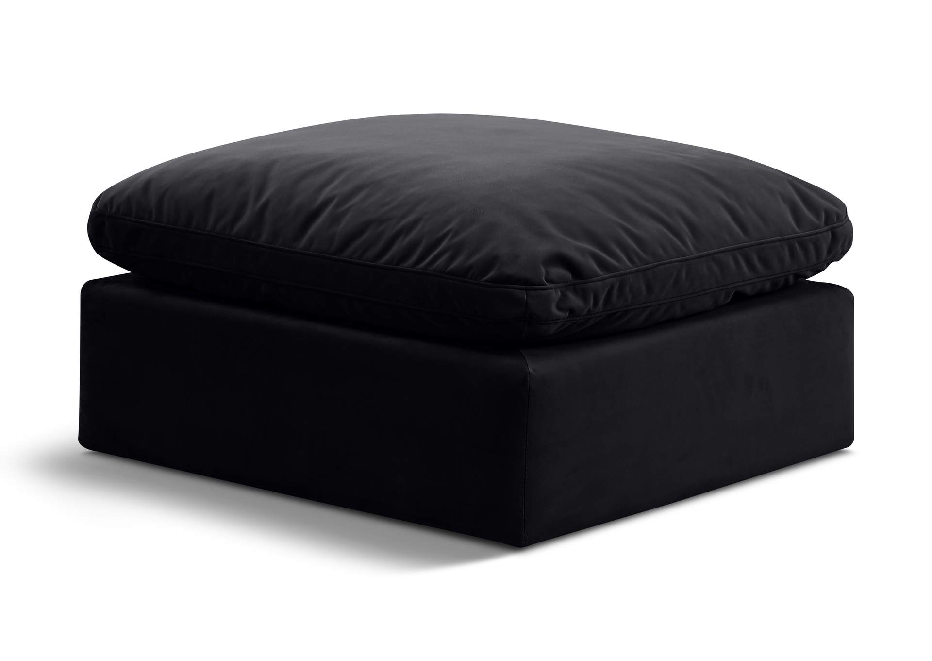 Indulge Black Velvet Ottoman,Meridian Furniture