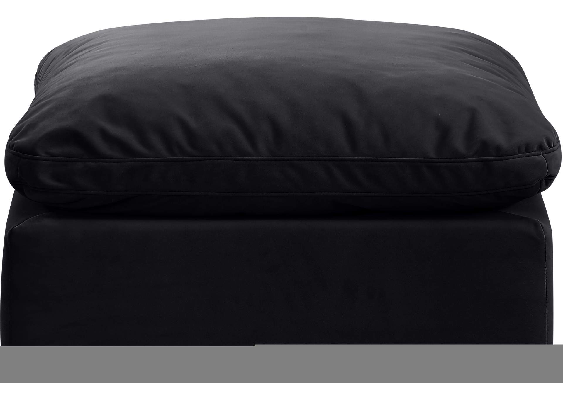 Indulge Black Velvet Ottoman,Meridian Furniture