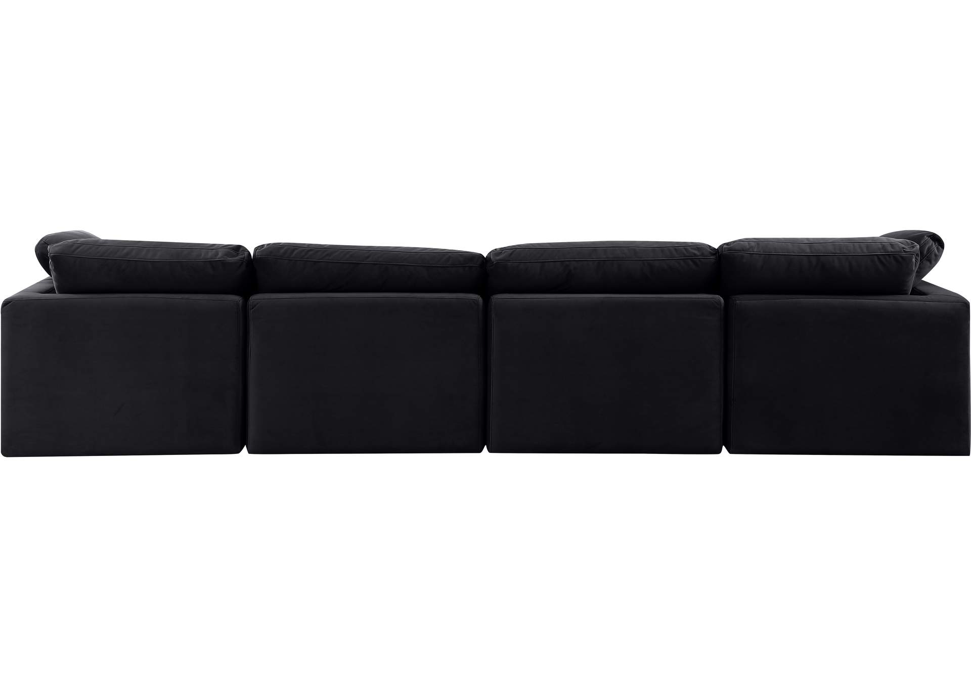 Indulge Black Velvet Modular Sofa,Meridian Furniture