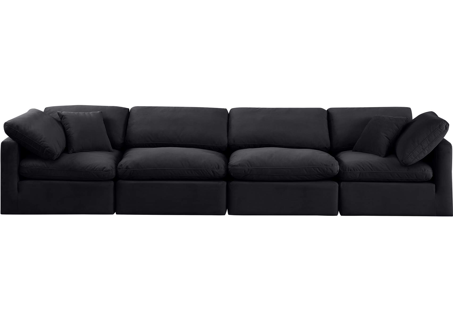 Indulge Black Velvet Modular Sofa,Meridian Furniture