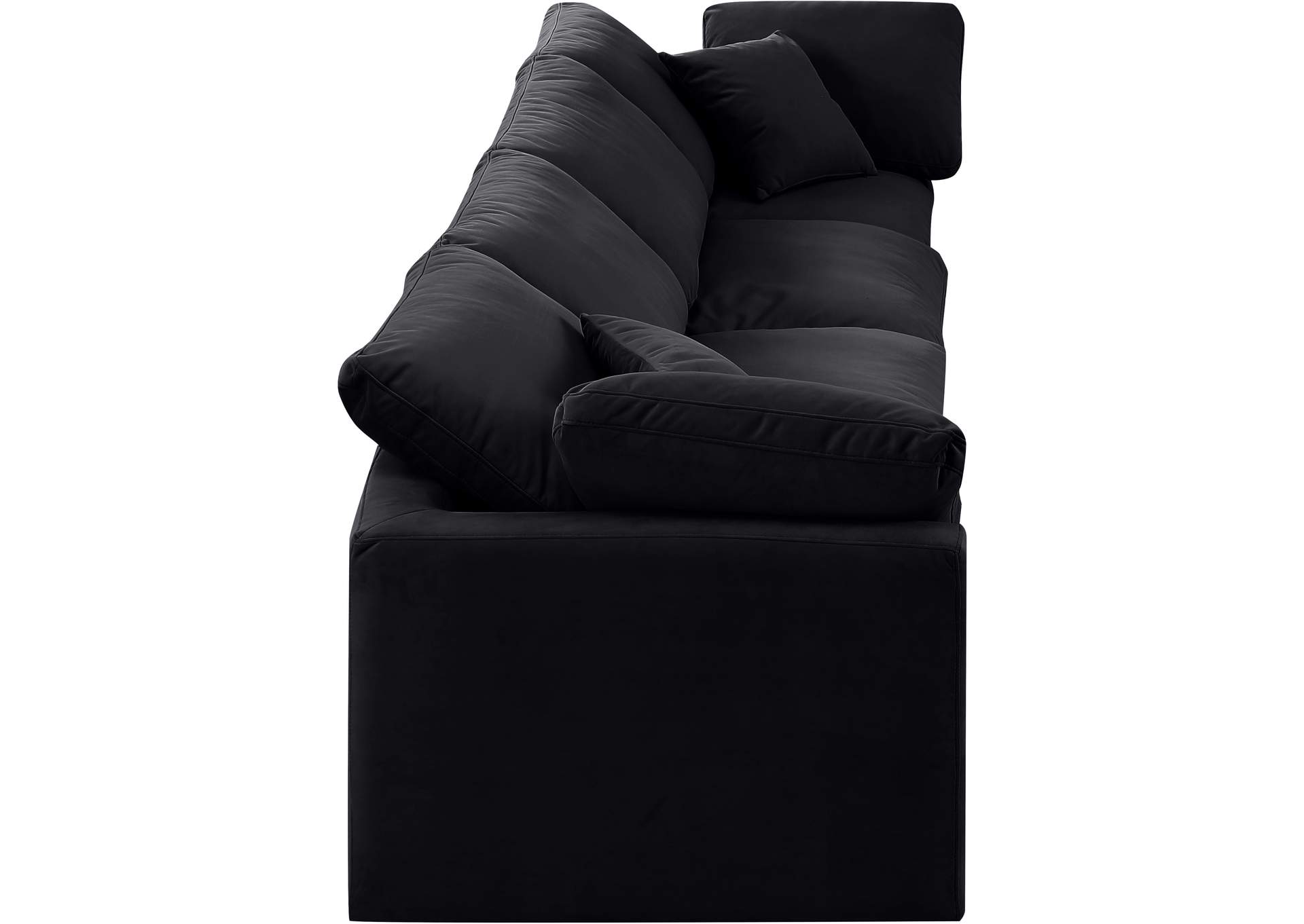 Indulge Black Velvet Modular Sofa,Meridian Furniture