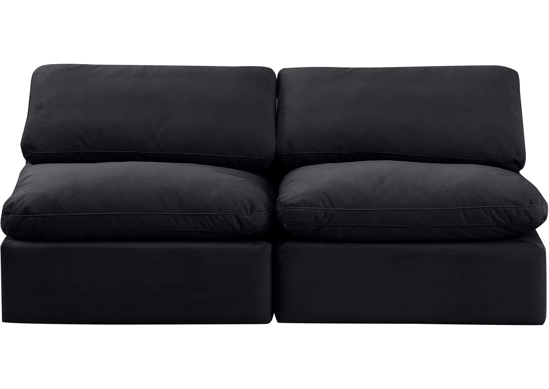Indulge Black Velvet Modular Sofa,Meridian Furniture