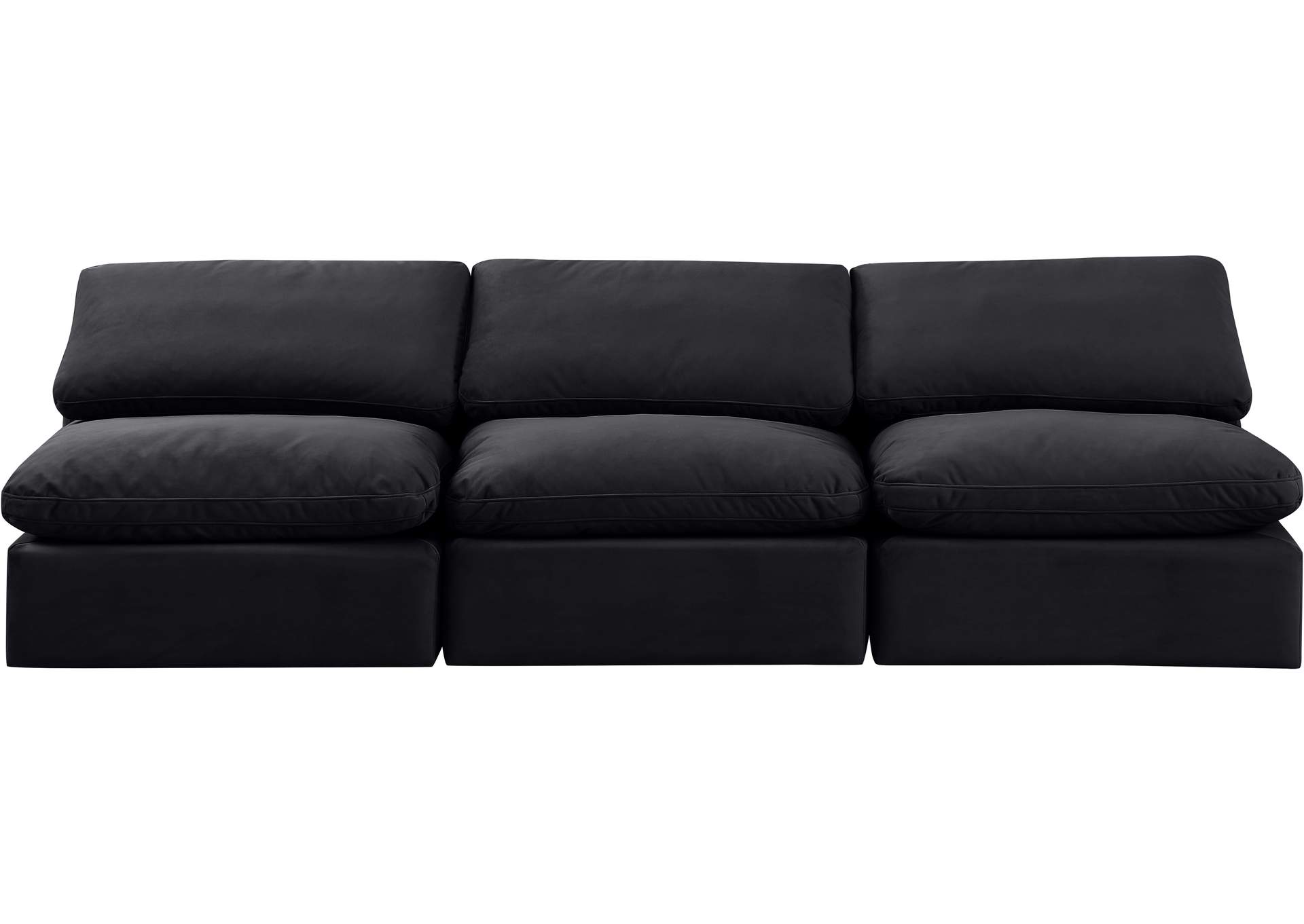 Indulge Black Velvet Modular Sofa,Meridian Furniture