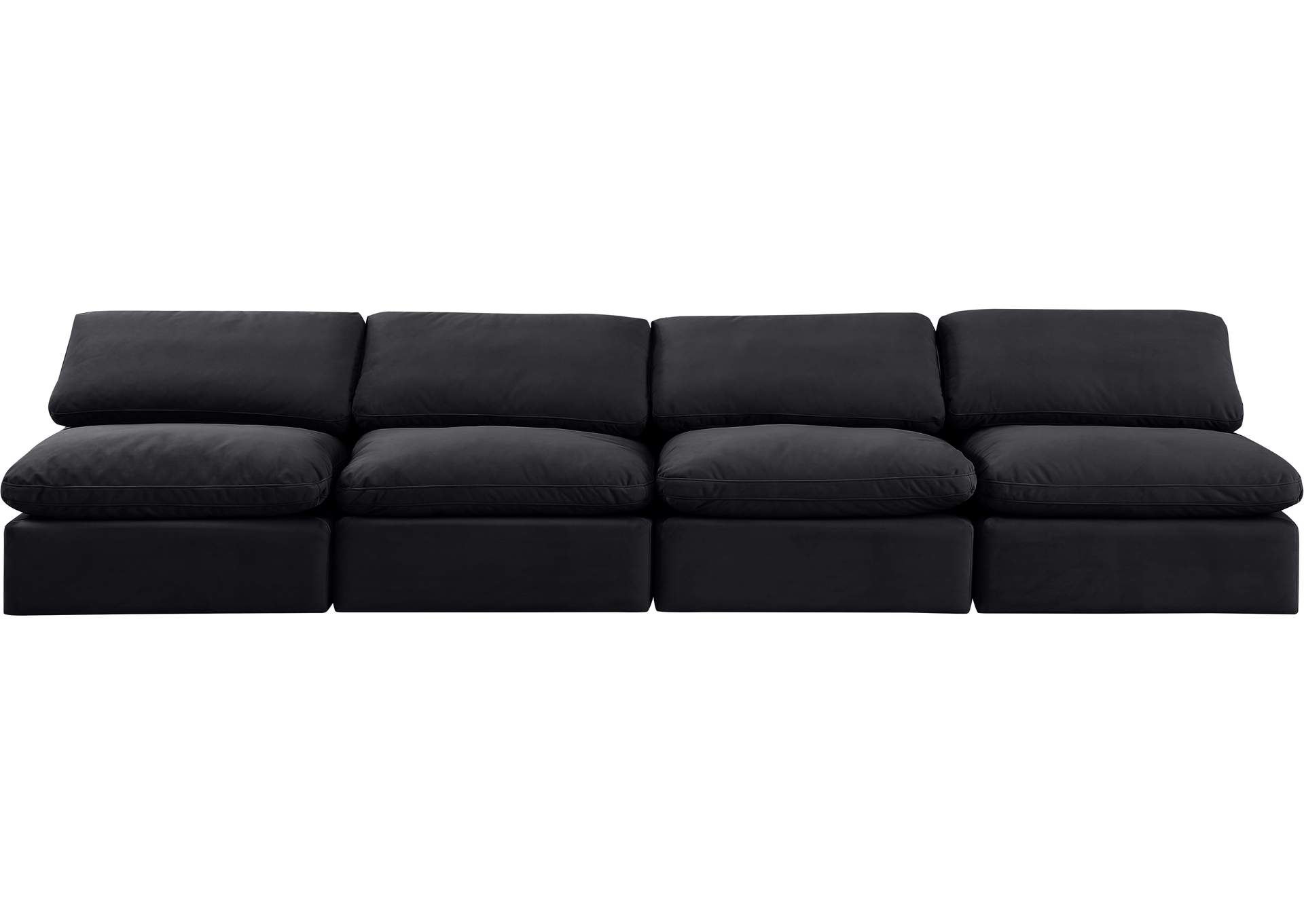 Indulge Black Velvet Modular Sofa,Meridian Furniture
