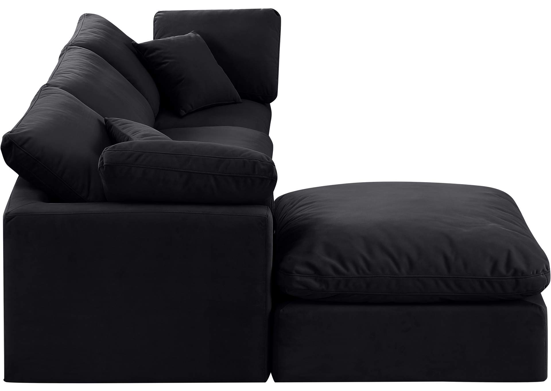 Indulge Black Velvet Modular Sectional,Meridian Furniture