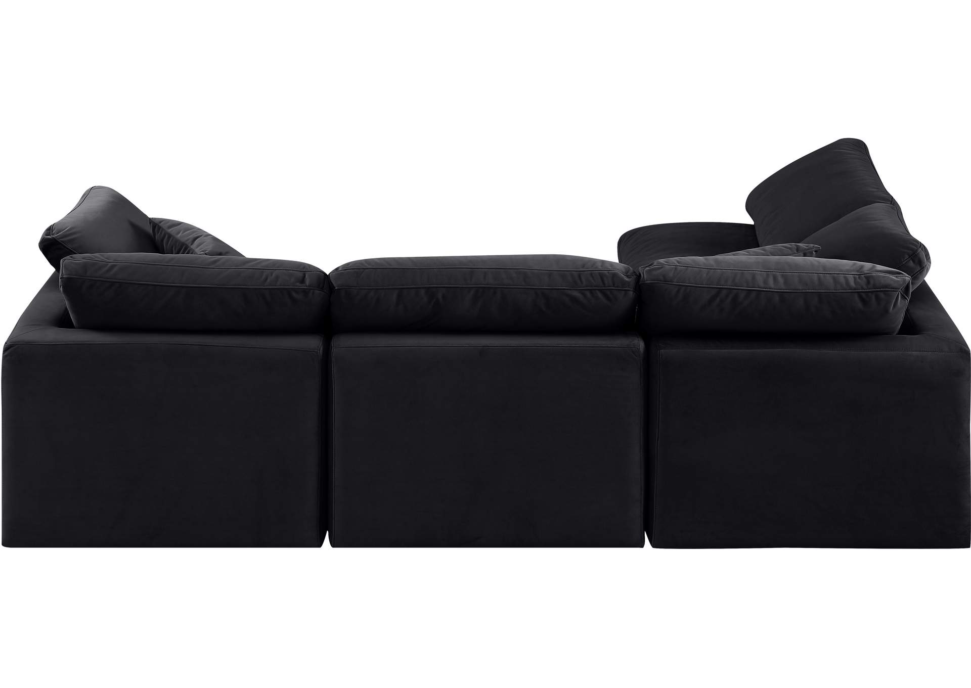 Indulge Black Velvet Modular Sectional,Meridian Furniture
