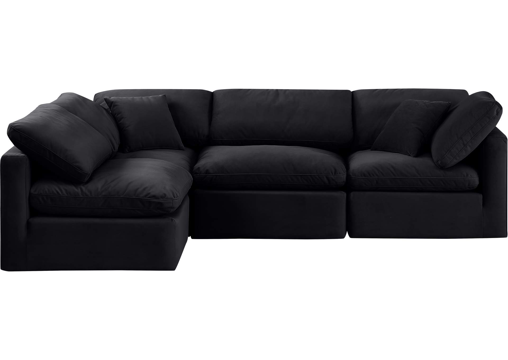 Indulge Black Velvet Modular Sectional,Meridian Furniture