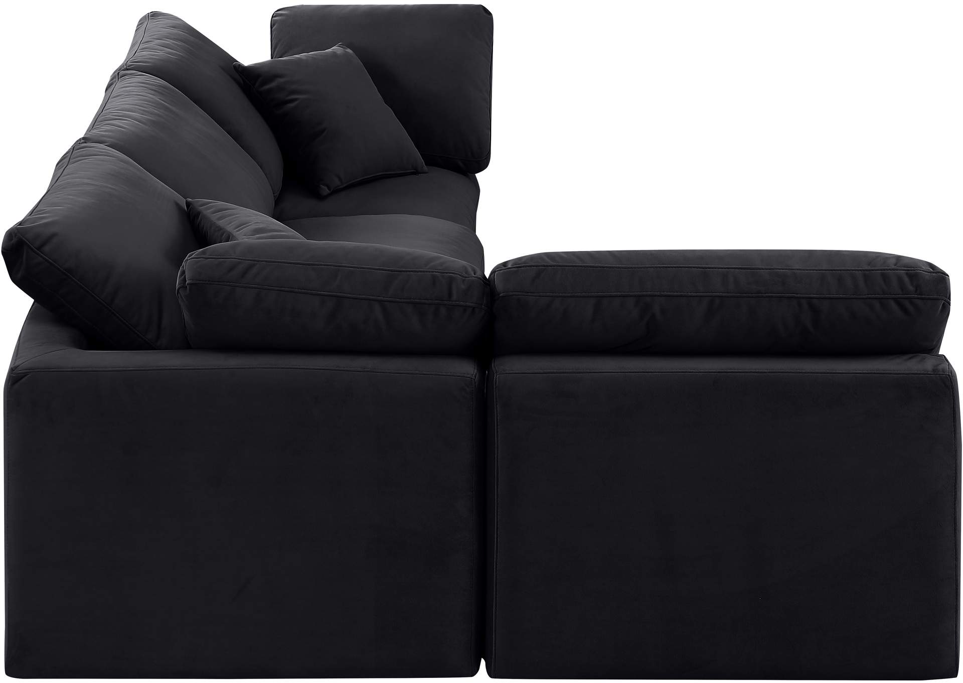Indulge Black Velvet Modular Sectional,Meridian Furniture