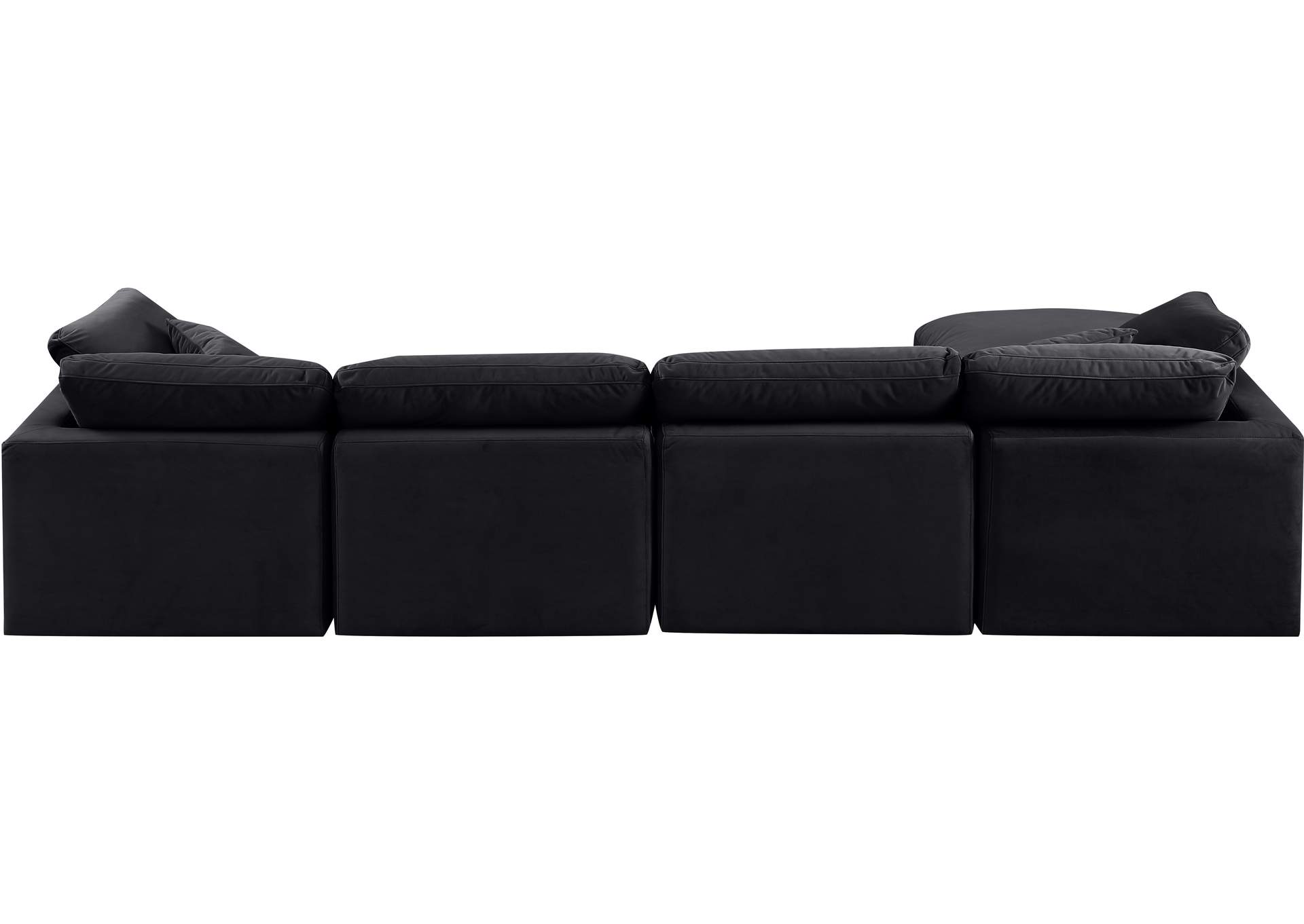 Indulge Black Velvet Modular Sectional,Meridian Furniture