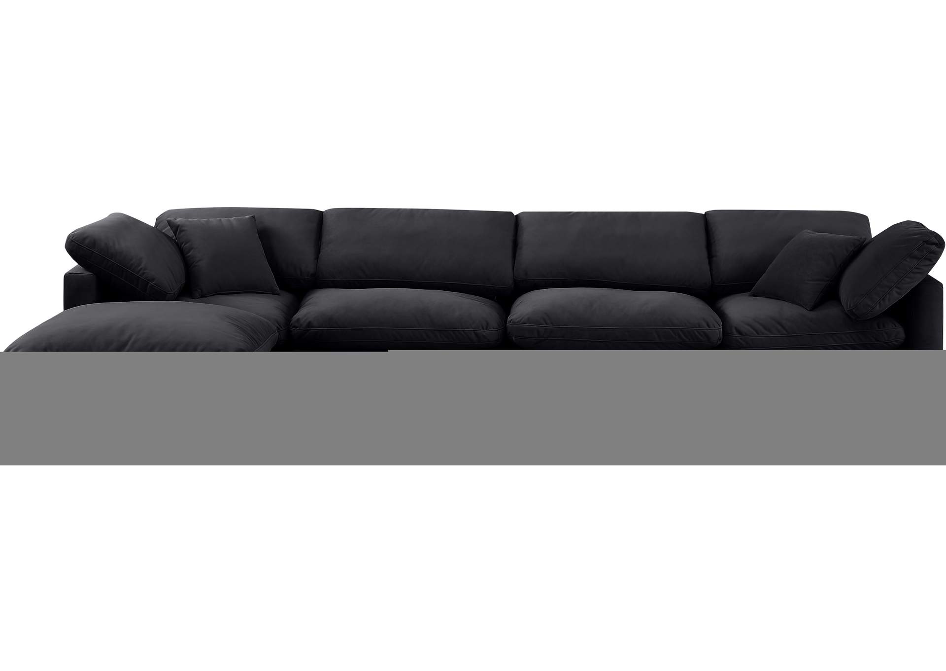 Indulge Black Velvet Modular Sectional,Meridian Furniture
