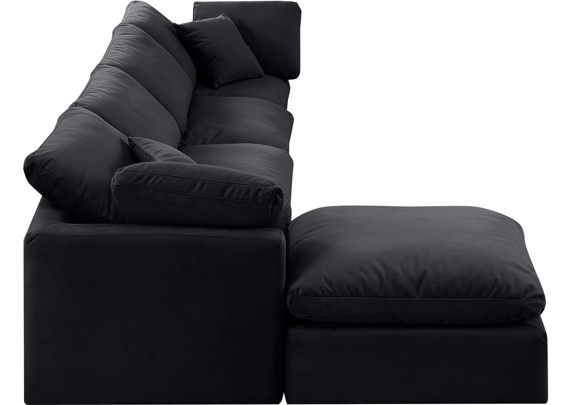 Indulge Black Velvet Modular Sectional,Meridian Furniture