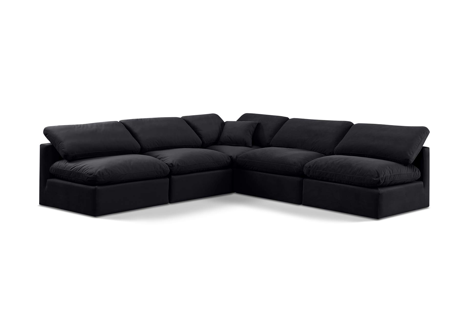 Indulge Black Velvet Modular Sectional,Meridian Furniture