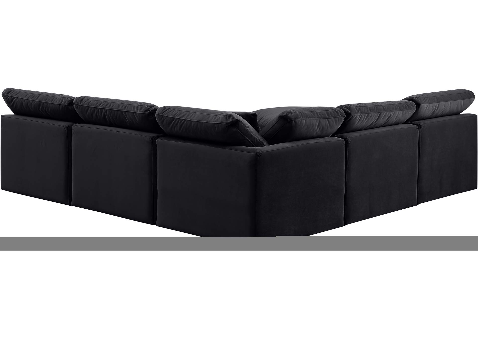 Indulge Black Velvet Modular Sectional,Meridian Furniture