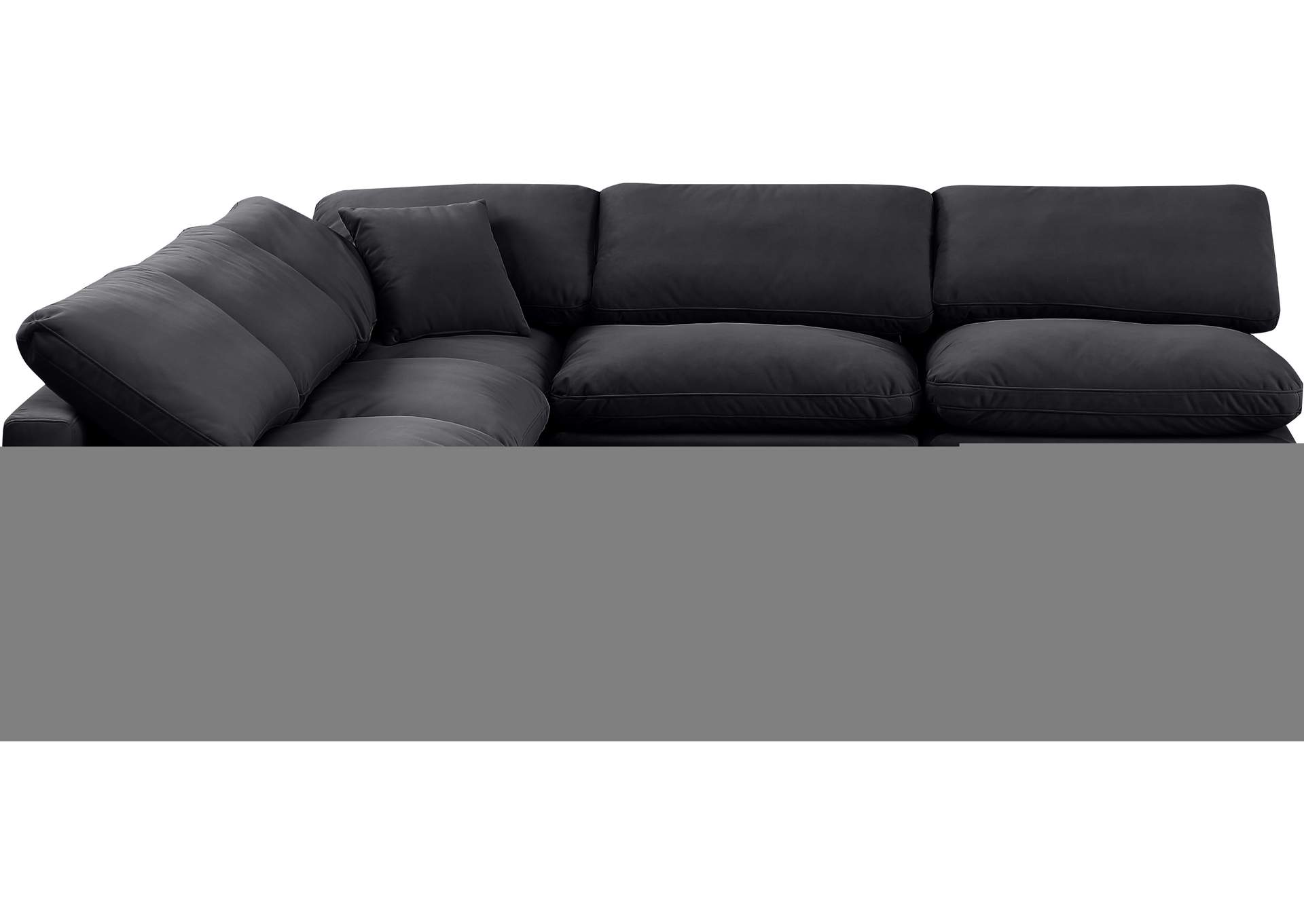Indulge Black Velvet Modular Sectional,Meridian Furniture