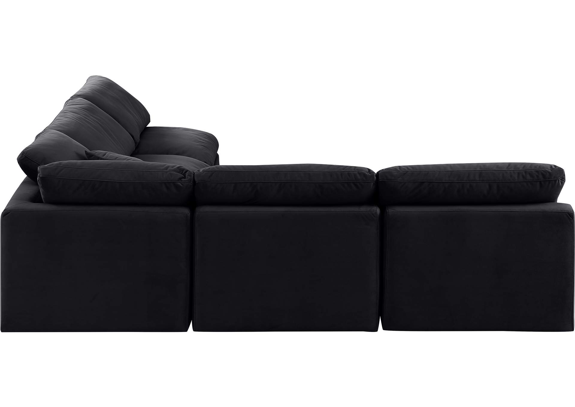 Indulge Black Velvet Modular Sectional,Meridian Furniture