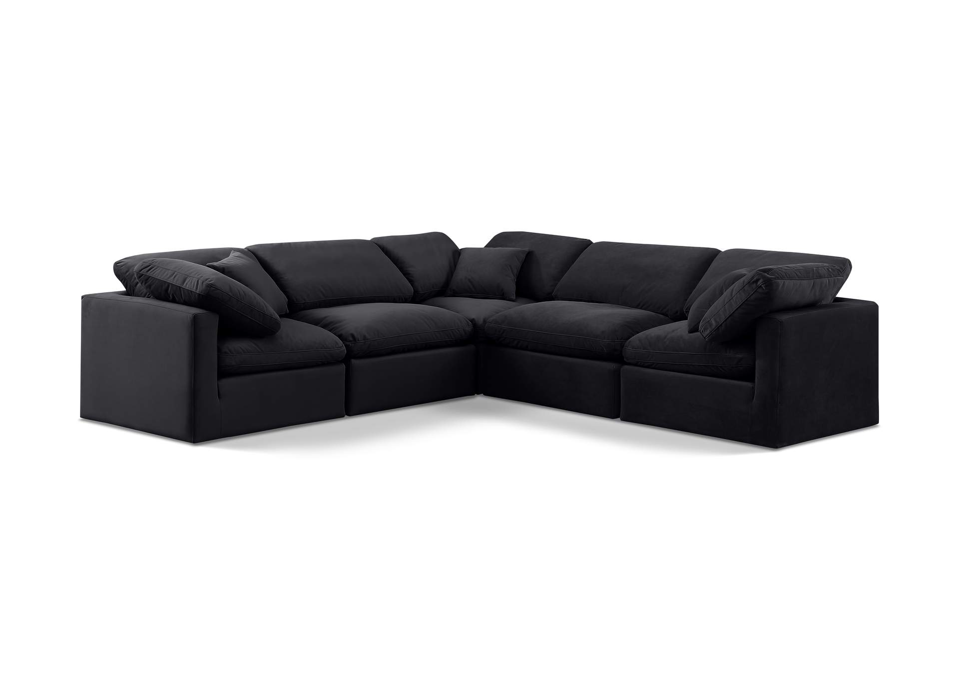 Indulge Black Velvet Modular Sectional,Meridian Furniture