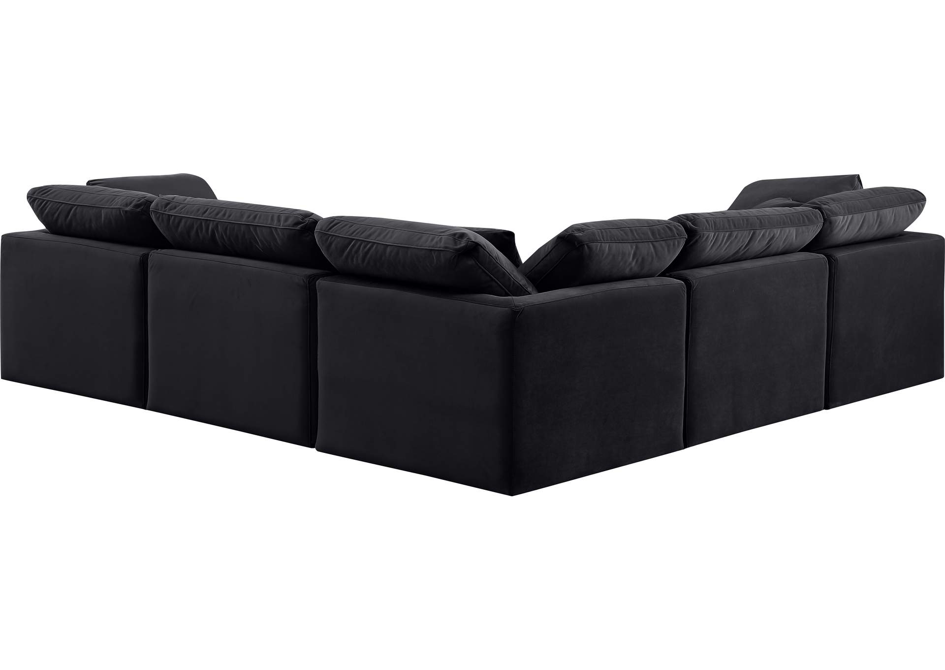 Indulge Black Velvet Modular Sectional,Meridian Furniture