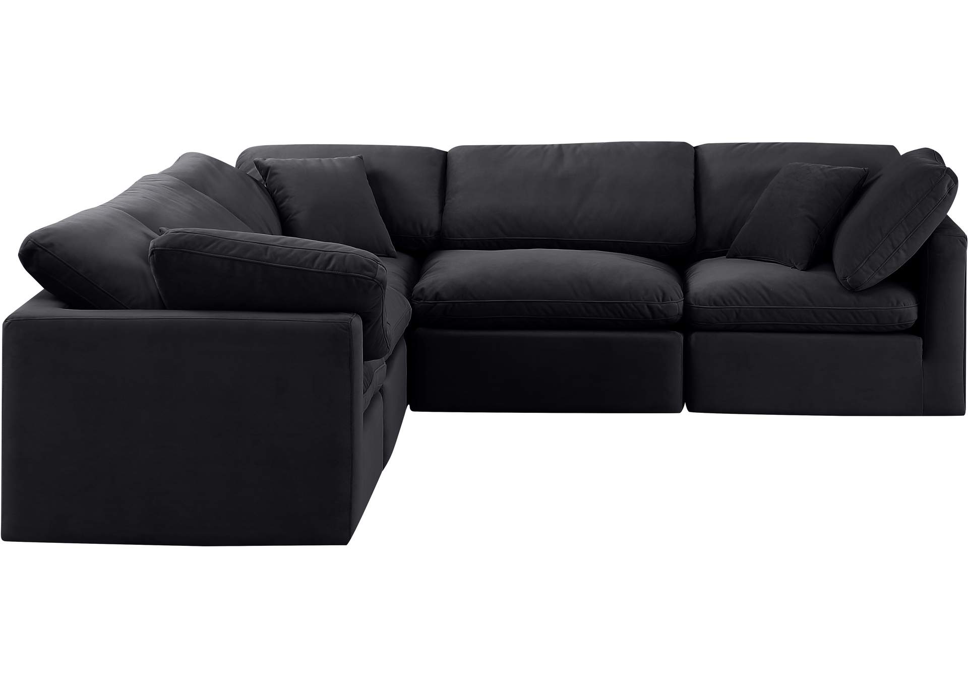 Indulge Black Velvet Modular Sectional,Meridian Furniture