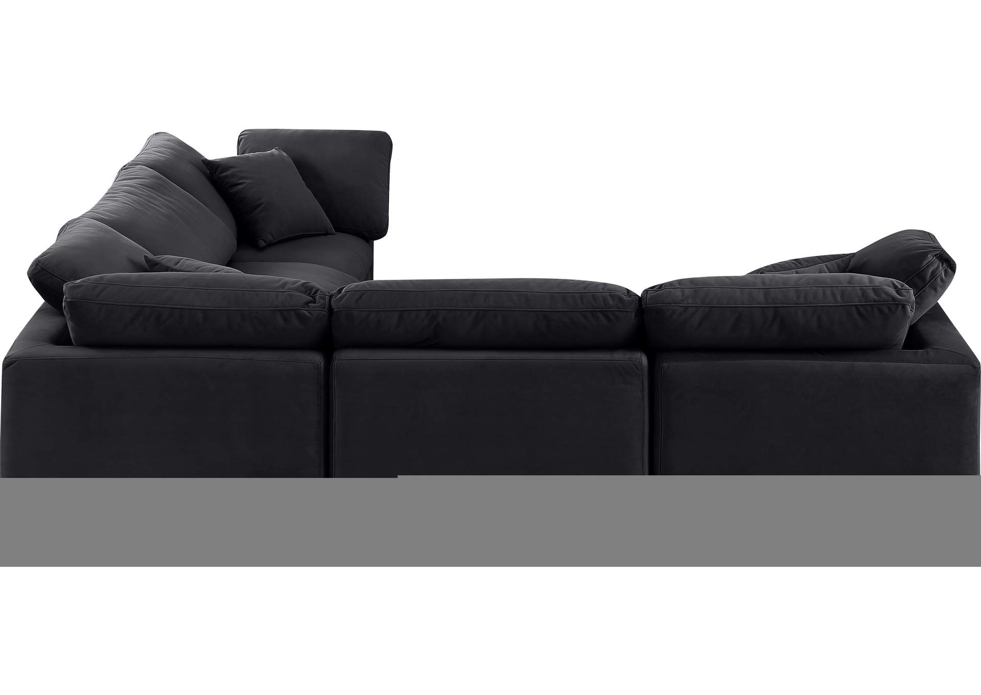 Indulge Black Velvet Modular Sectional,Meridian Furniture