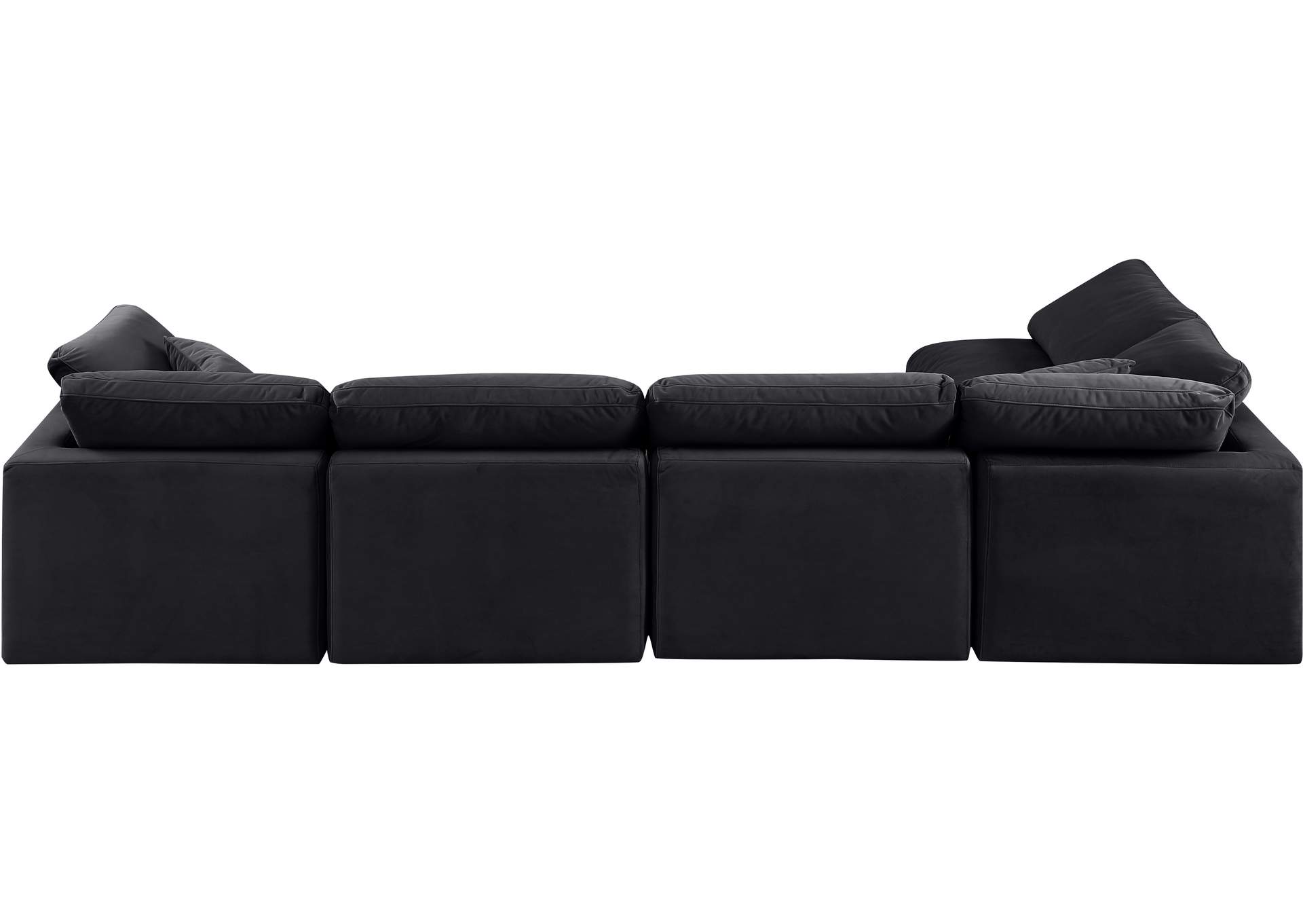 Indulge Black Velvet Modular Sectional,Meridian Furniture