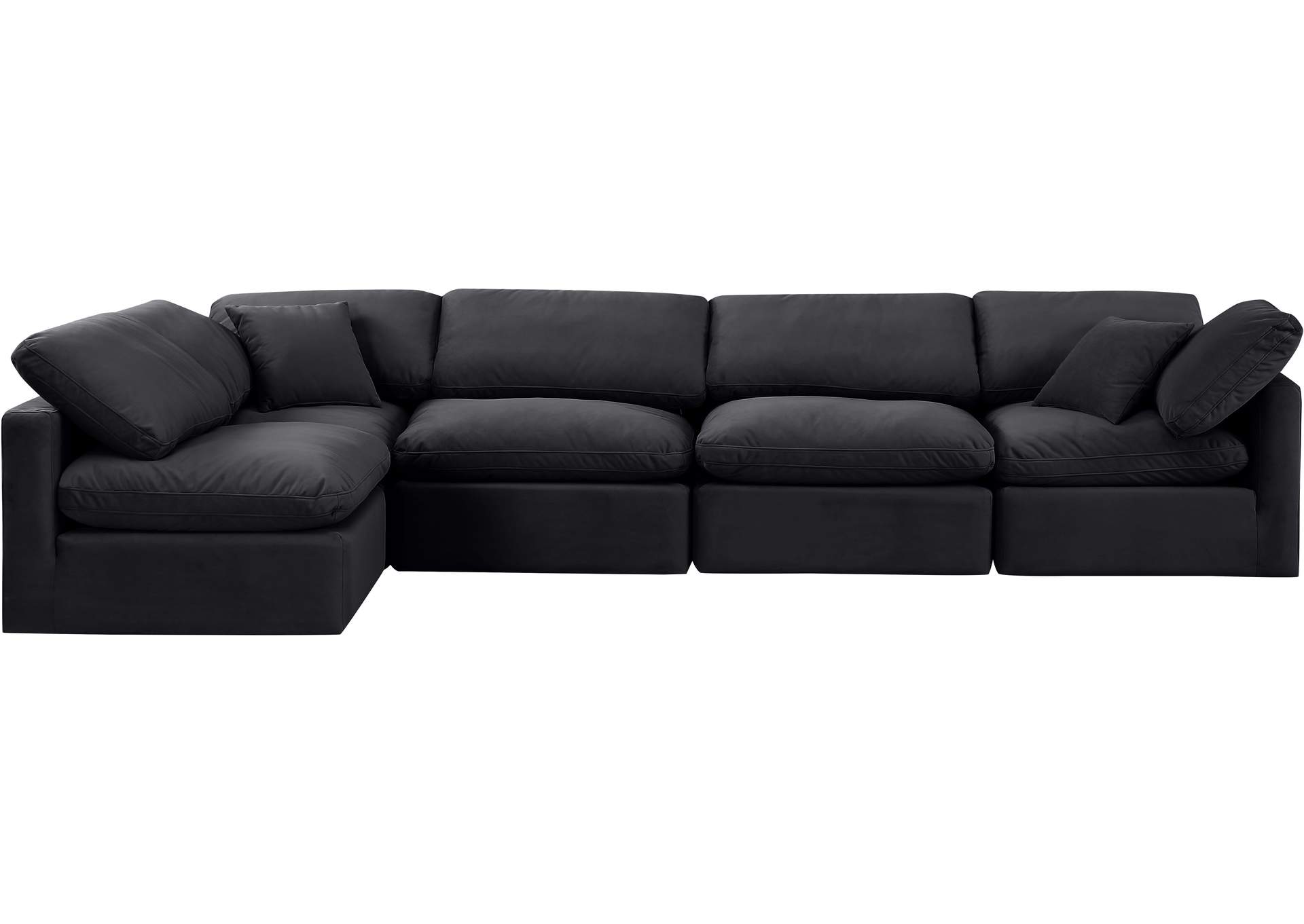 Indulge Black Velvet Modular Sectional,Meridian Furniture