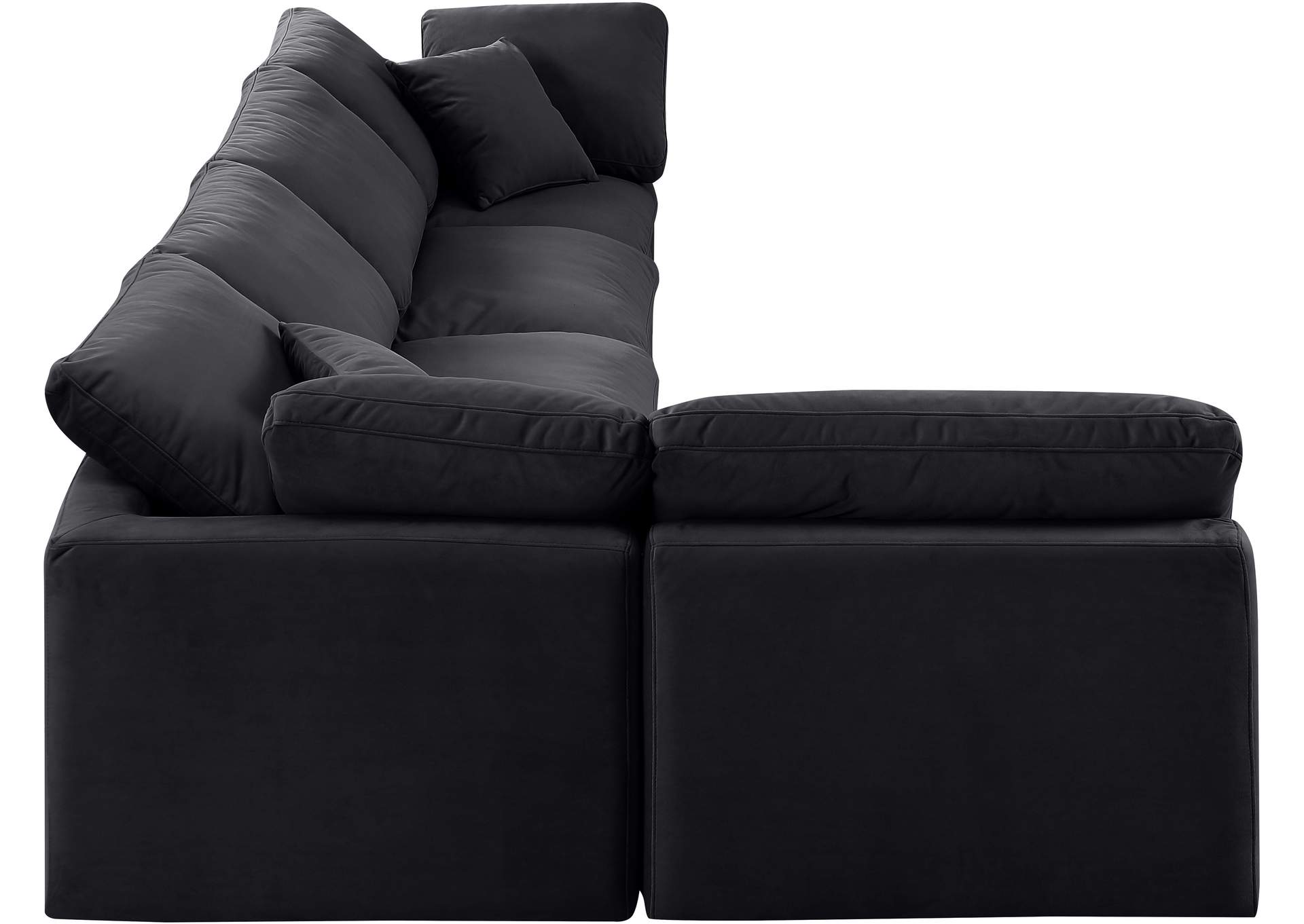 Indulge Black Velvet Modular Sectional,Meridian Furniture
