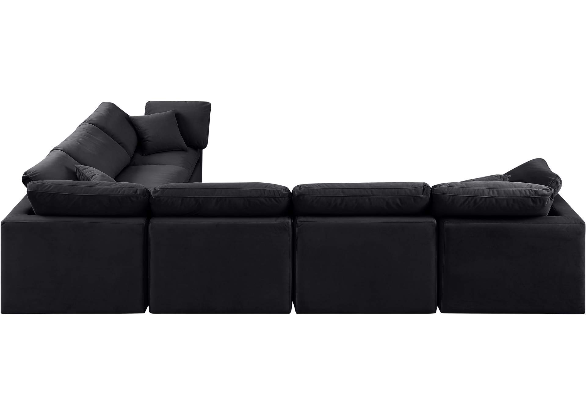 Indulge Black Velvet Modular Sectional,Meridian Furniture