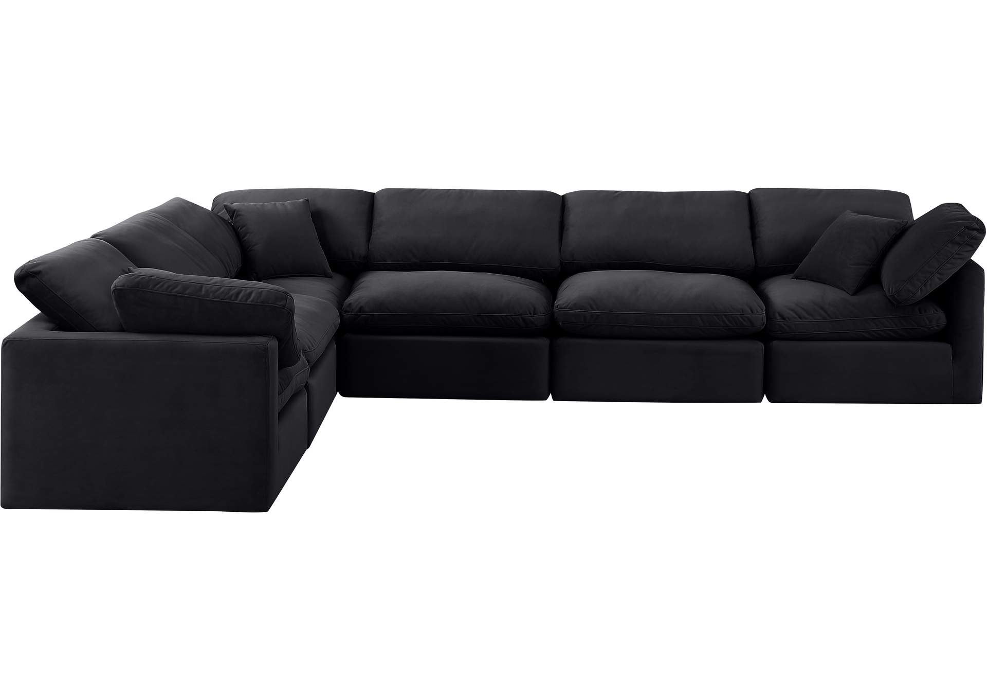 Indulge Black Velvet Modular Sectional,Meridian Furniture