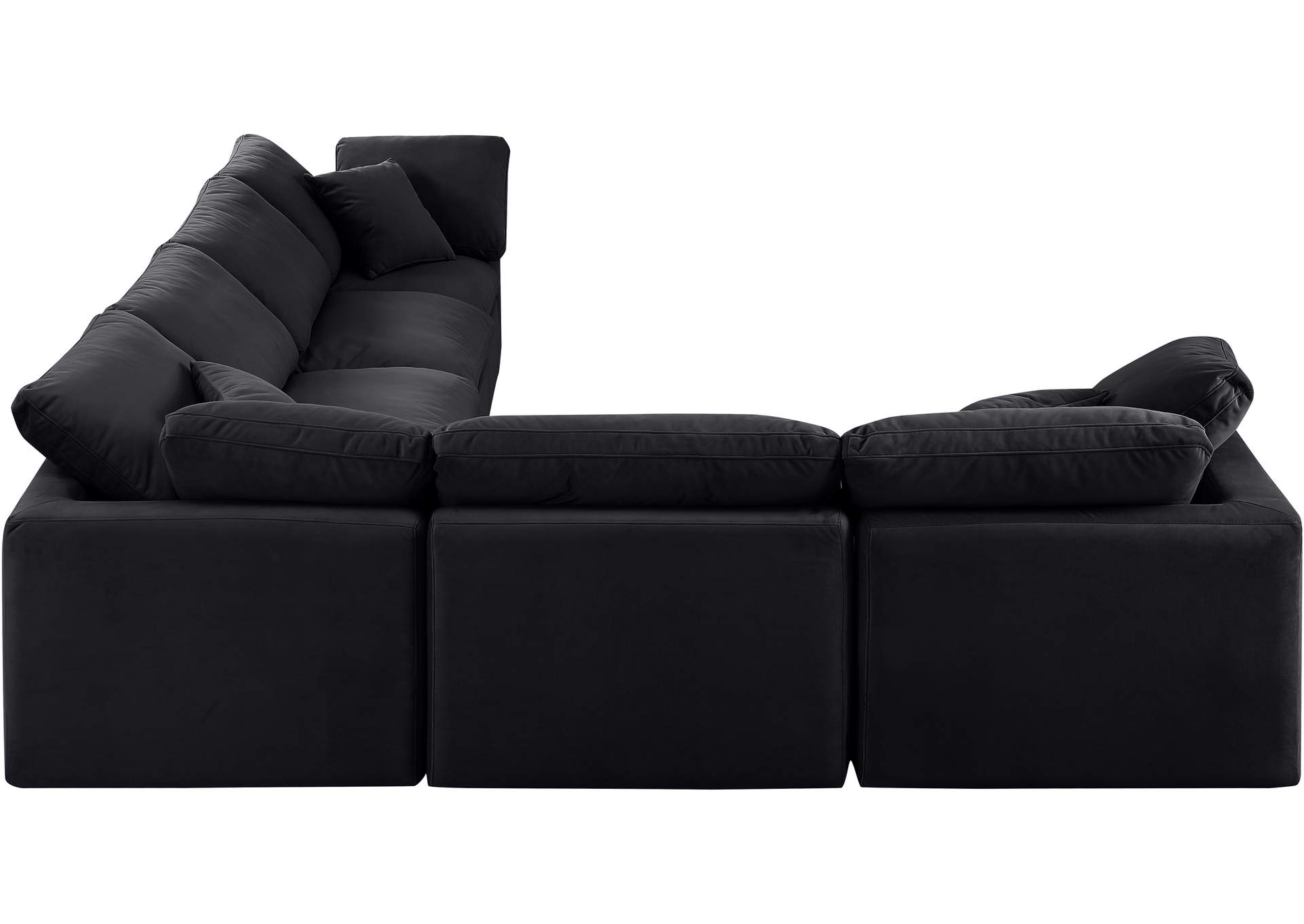 Indulge Black Velvet Modular Sectional,Meridian Furniture