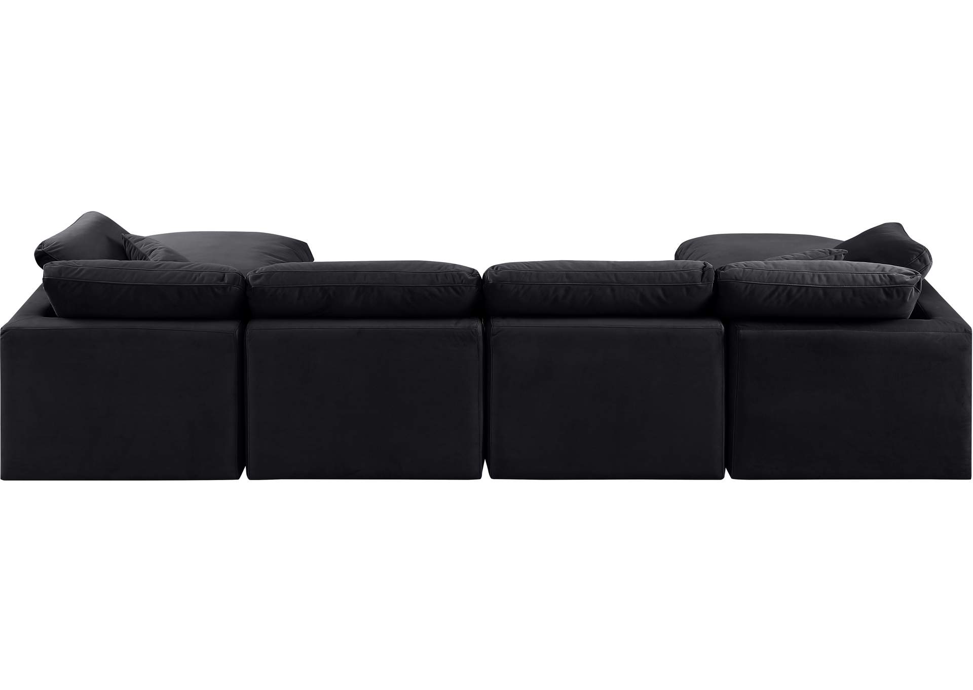 Indulge Black Velvet Modular Sectional,Meridian Furniture