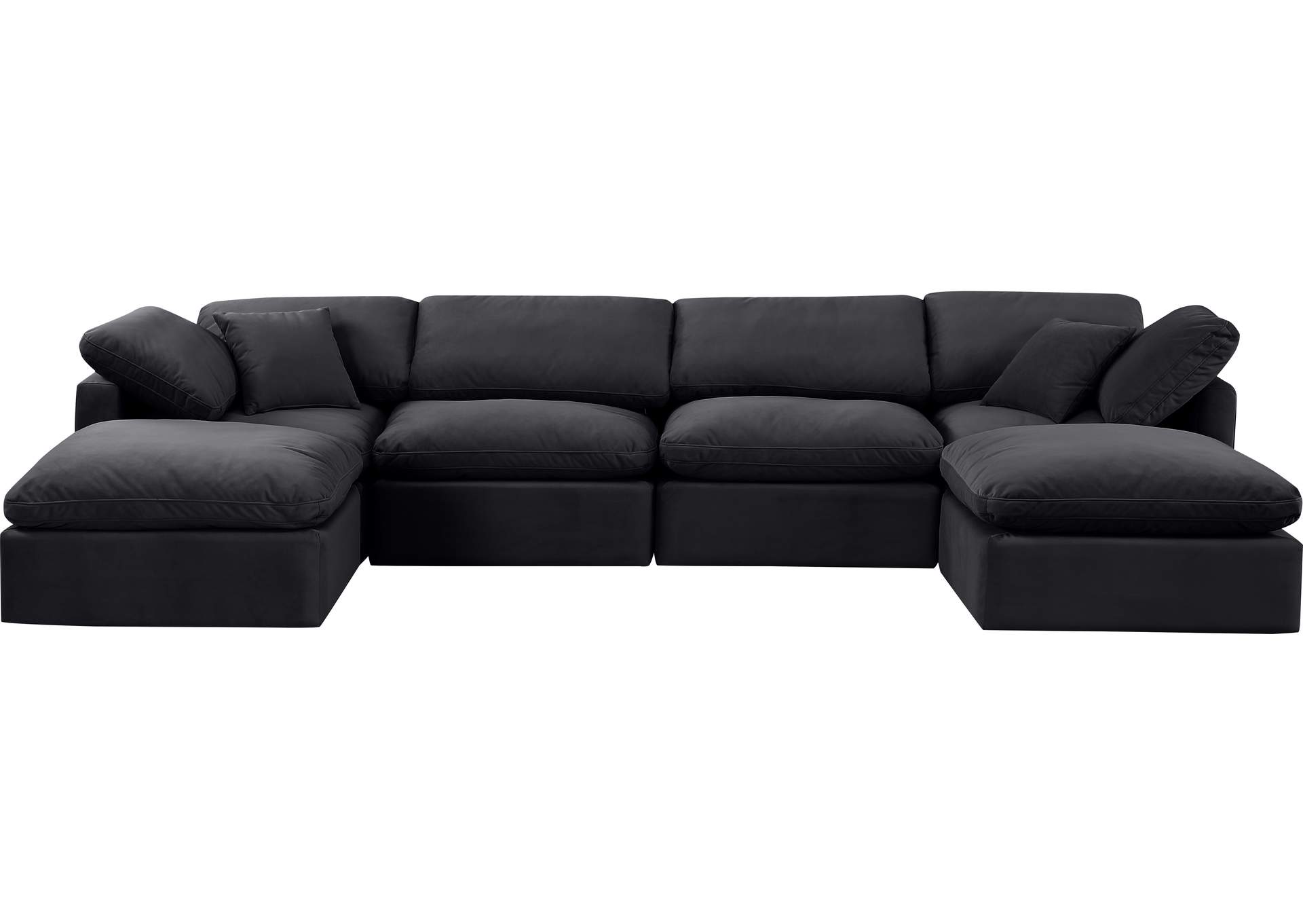 Indulge Black Velvet Modular Sectional,Meridian Furniture