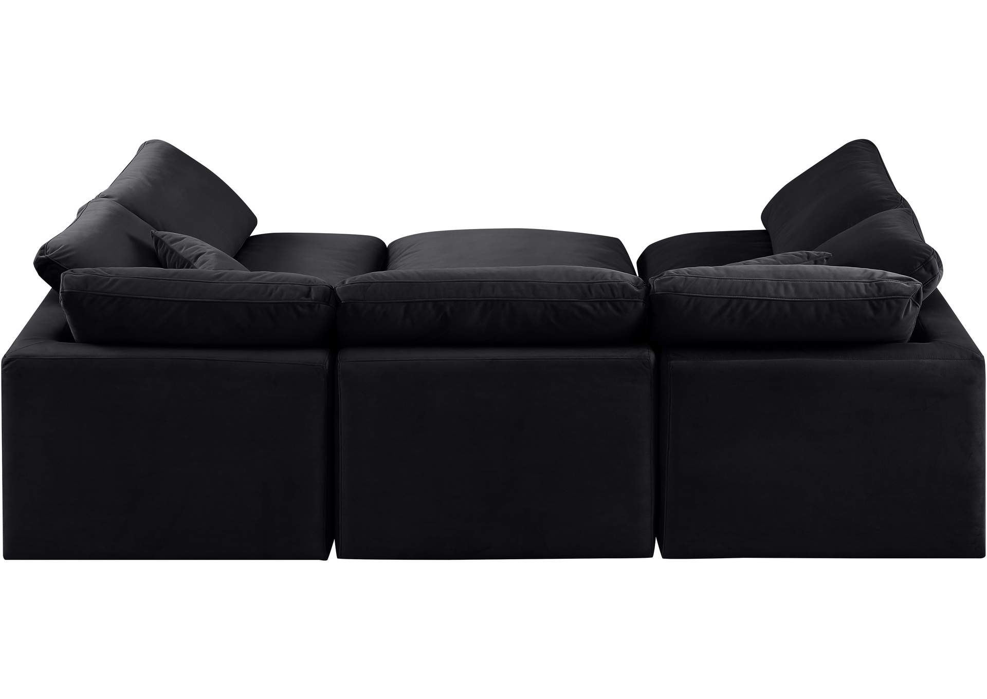 Indulge Black Velvet Modular Sectional,Meridian Furniture